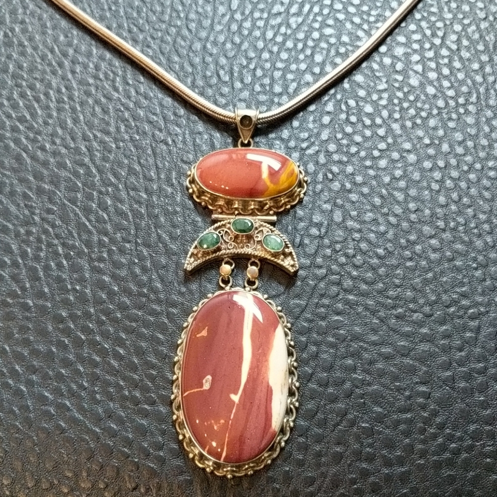 Sterling gemstone necklace